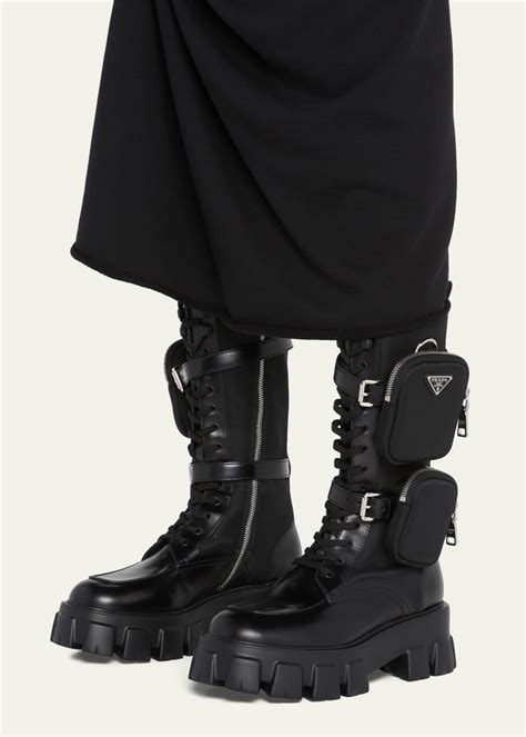 prada boot sale|prada combat boots with pouches.